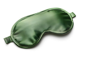 Green Sleeping mask, top view, isolated on white background