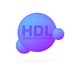 HDL Good Holesterol banner icon. Flat style. Vector icon