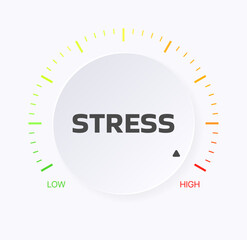 Stress speedometer icon. Flat Style. Vector icon