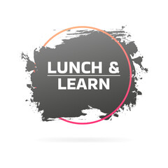 Lunch and learn banner icon. Flat style. Vector icon