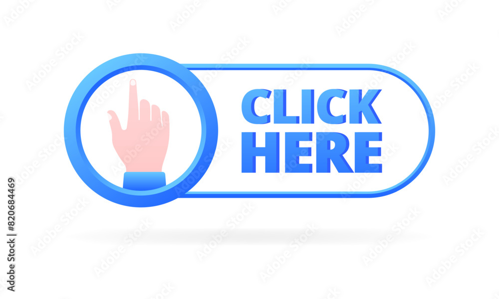 Poster click here button icon. flat style. vector icon