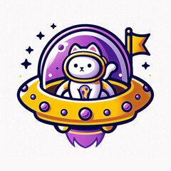 The Space cat yellow icon and logo