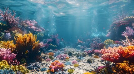 Captivating Underwater Panorama of Vibrant Coral Reefs and Exotic Marine Life