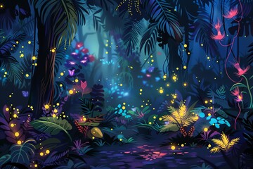 Fototapeta premium Enchanted Rainforest background