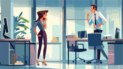 Boss harassing his secretary in office Vector illustration