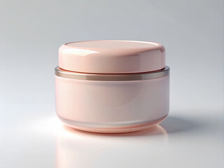 Unbranded cosmetic cream jar on white background