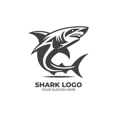 Simple Monogram Logo Design of Shark