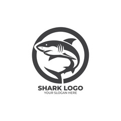 Simple Monogram Logo Design of Shark