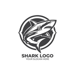 Simple Monogram Logo Design of Shark