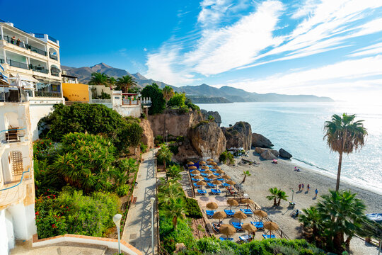 Beach in Nerja, Anadalusia, Spain	