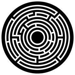 a circle maze or labyrinth on a solid white background