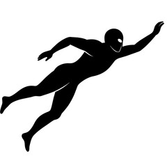 A Swimmer swimming pose vector silhouette white background