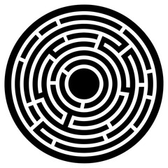 a circle maze or labyrinth on a solid white background