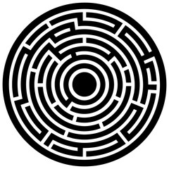 a circle maze or labyrinth on a solid white background