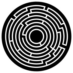 a circle maze or labyrinth on a solid white background