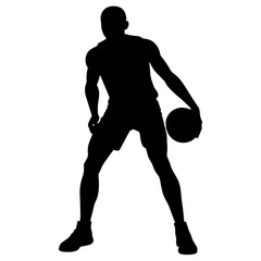 Basketball player vector silhouette black color illustration
