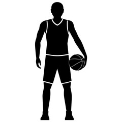 Basketball player vector silhouette black color illustration