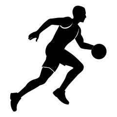Basketball player vector silhouette black color illustration