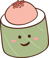 cute sushi roll cartoon