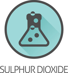 A laboratory glass beaker chemistry icon concept. Possibly an icon for the sulphur dioxide allergen or allergy.