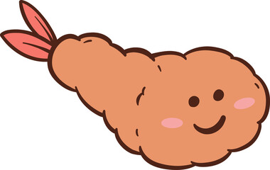 fried shrimp cartoon