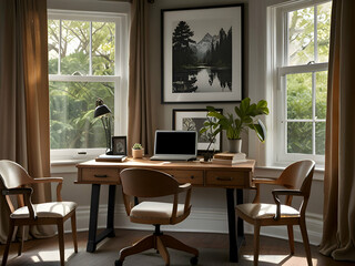 Cozy Home Office with Natural Light