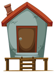 A small house with a chimney
