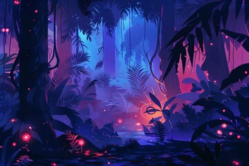 Obraz premium Enchanted Rainforest background
