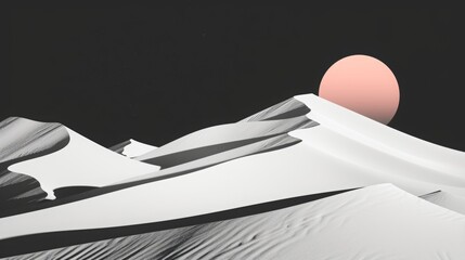 abstract desert illustration, graphic design, minimalistic