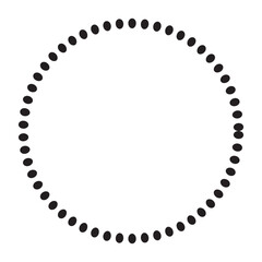 dotted line circle vector frame.  isolated on black background. EPS 10/AI