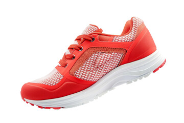 Red and White Womens Running Shoe