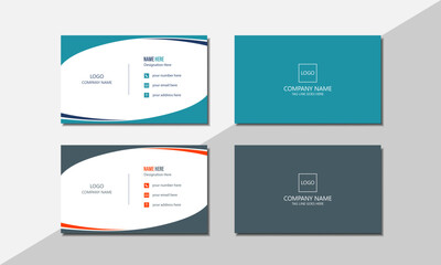 Modern simple elegant business card design template with multiple colour variation