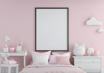 Children's room with a layout, mockup