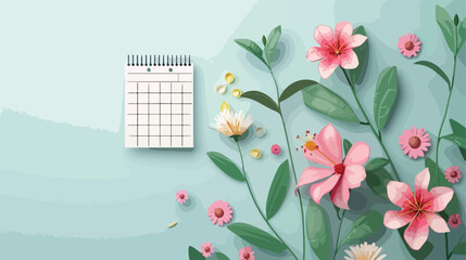 Calendar and flower for International Womens Day cele