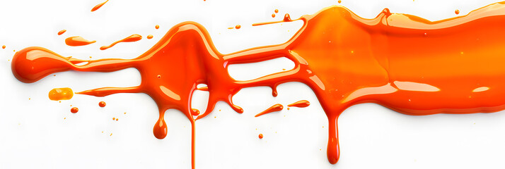 Orange paint dripping isolated