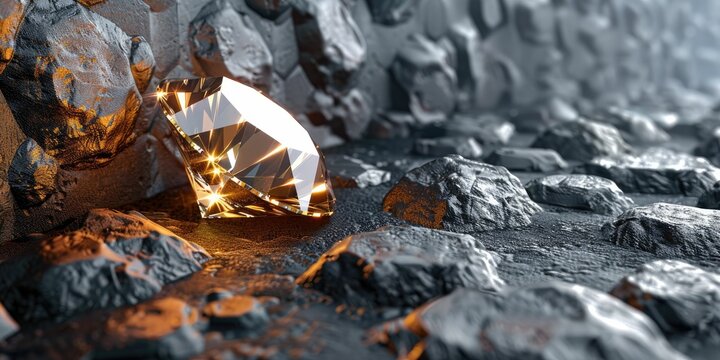 A shining diamond stands out amidst rough stones