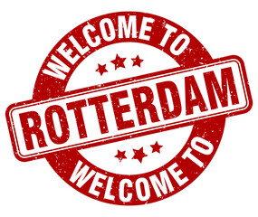 Welcome to Rotterdam stamp. Rotterdam round sign