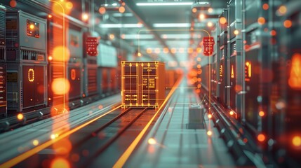 A detailed exploration of the intersection between shipping, tracking technology, and biometric identification systems, security measures and efficiency improvements in logistics. Generative AI.