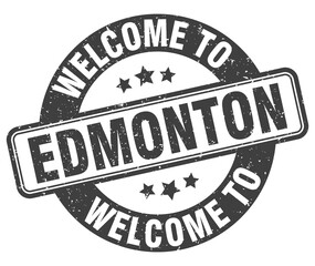 Welcome to Edmonton stamp. Edmonton round sign
