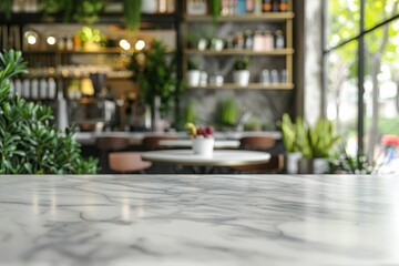 Bokeh effect in an office interior with marble stone tabletop for product display. Concept Bokeh Effect, Office Interior, Marble Stone Tabletop, Product Display, Photography