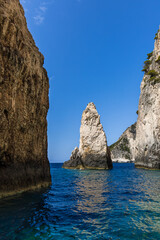 Naklejka premium Sea stack near Keri caves, Zakynthos, Greece