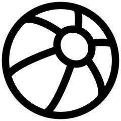 Obraz premium Beach ball. Editable stroke vector icon.