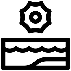 Beach. Editable stroke vector icon.