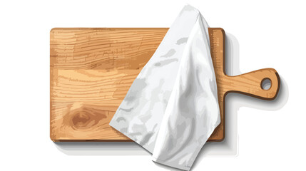 Clean napkin with cutting board on white background Vector