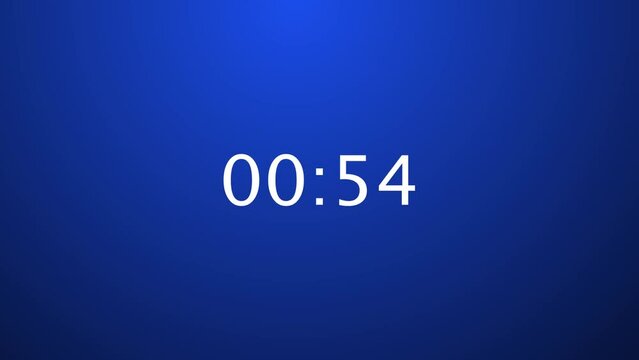 timer 1 min count down blue gradient background 