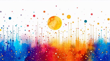 seamless pattern border, beaming color