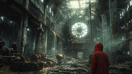 A post-apocalyptic world where nature has reclaimed the abandoned city.