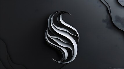  A contemporary logo design featuring fluid organic forms intertwined with sleek typography, captured in sharp detail to emphasize its seamless blend of nature and modernity against a solid backdrop. 