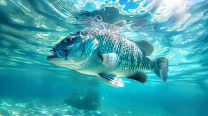 Barramundi fish underwater