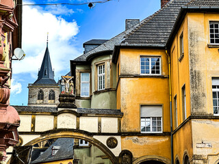 Street view of old village Trier in Germany